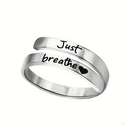 Silver Spiral Heart Ring